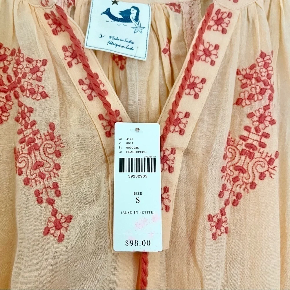 NWT Anthropologie‎ Mermaid Women’s Desert Rose Beach Dress Peach Orange Small